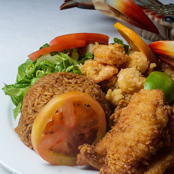 A Bahamian seafood dish at Twin Brothers, Arawak Cay