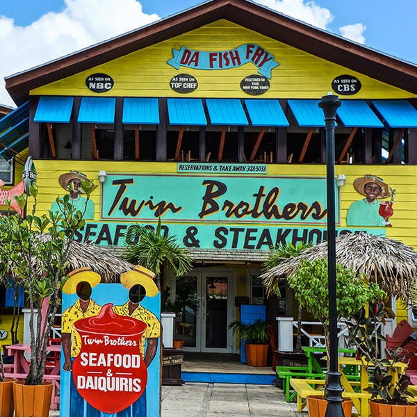 Inside Twin Brothers on the Fish Fry, Arawak Cay