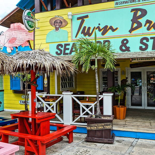 Inside Twin Brothers on the Fish Fry, Arawak Cay