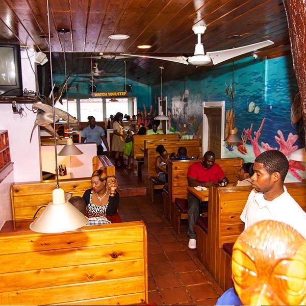 Inside Twin Brothers on the Fish Fry, Arawak Cay
