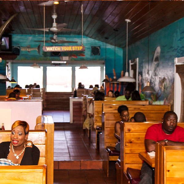 Inside Twin Brothers on the Fish Fry, Arawak Cay