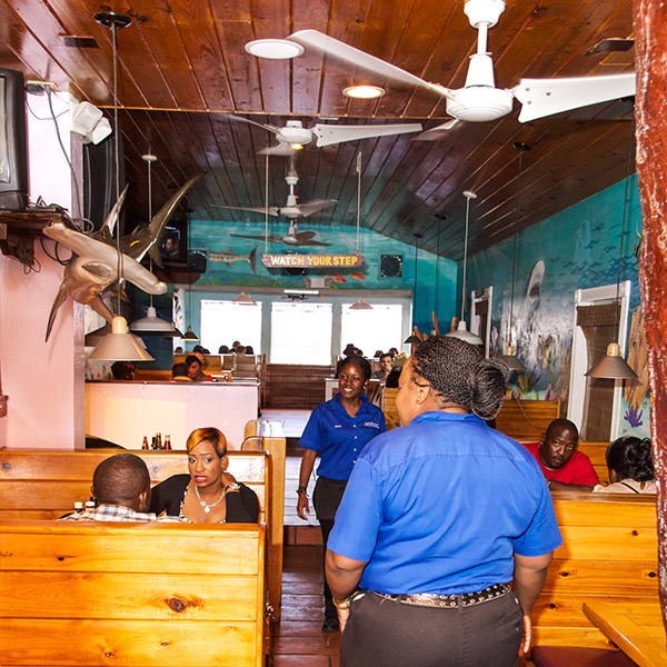 Inside Twin Brothers on the Fish Fry, Arawak Cay